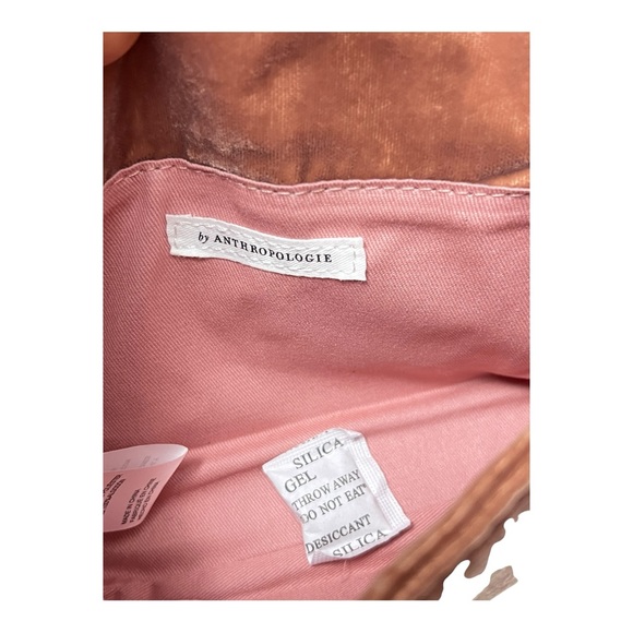 By Anthropologie 3D Floral Velvet Pink Rose Embellished Crossbody Bag - NWT - Picture 9 of 15